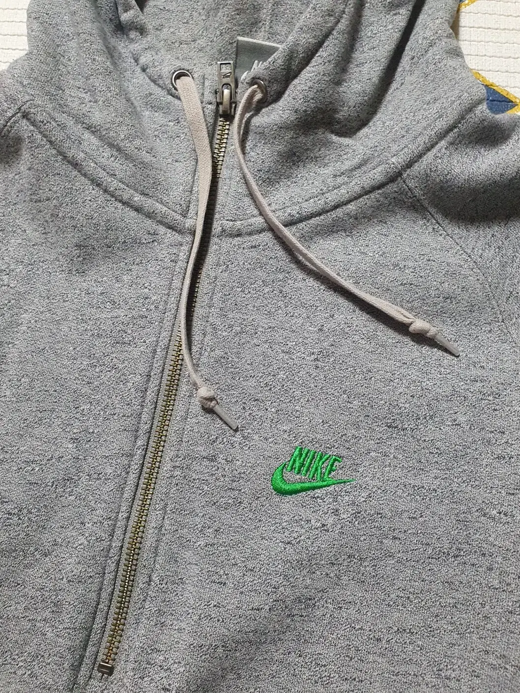 Nike Green Swoosh Charcoal Hooded Half Zip Up Size 100 L