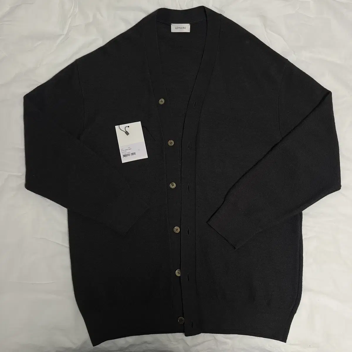 [XL] Lemaire 22SS Merino Blend Cardigan Dark Carbon