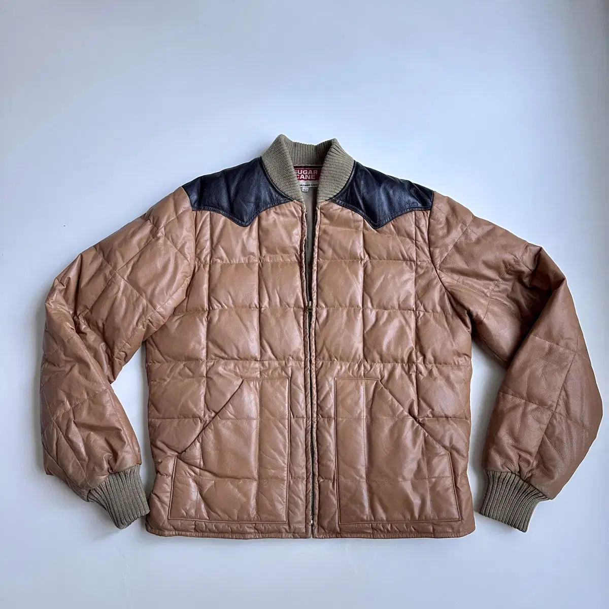 Sugarcane Western York Leather Padded Jacket in Leather