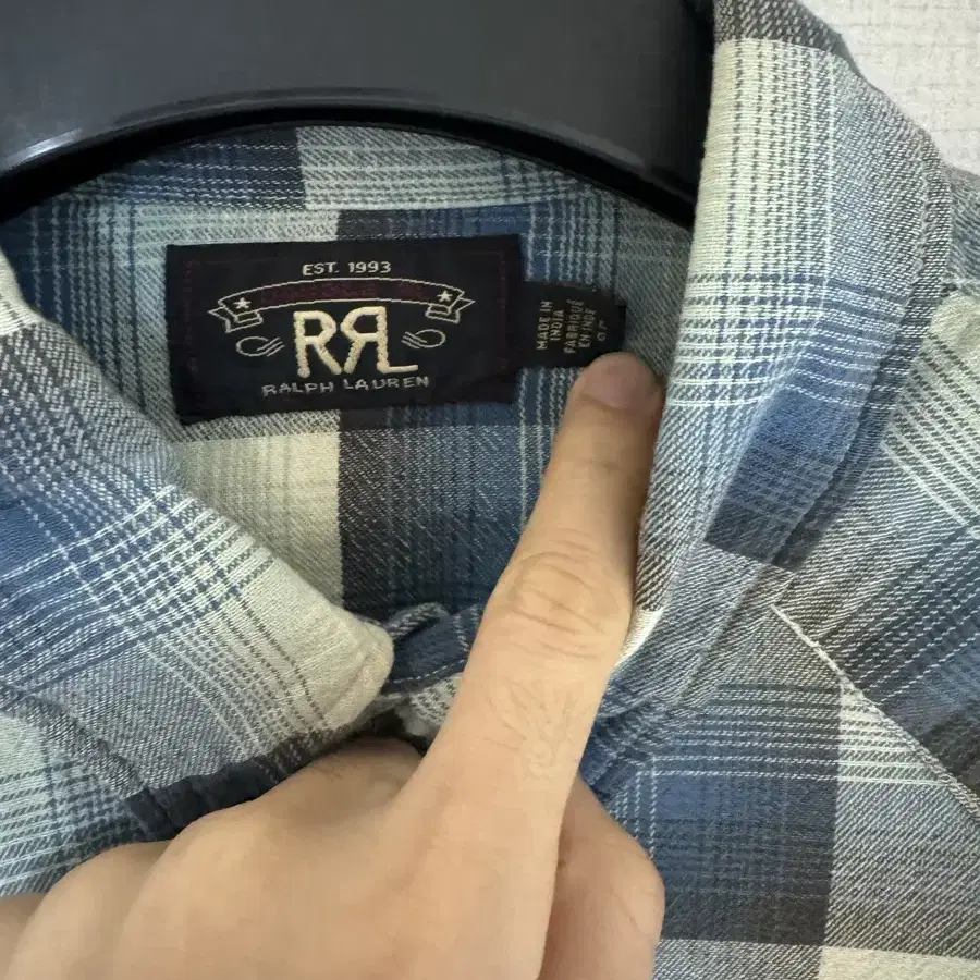 RRL 슬림핏 웨스턴 플래드 체크 셔츠 L (더블알엘 김원중)