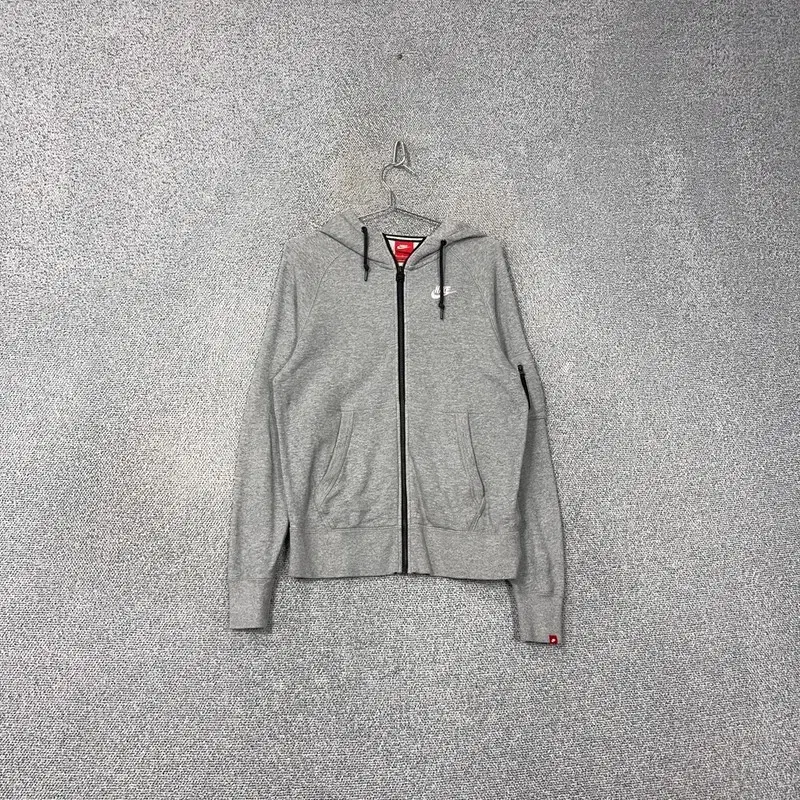 Nike Light Grey Logo Hoodie Zip Up M