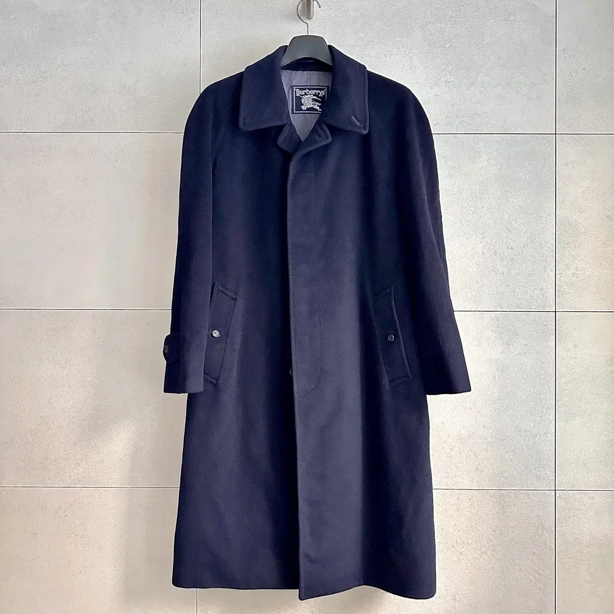 Old Burberry Wool and Cashmere Balmacan Coat Irish