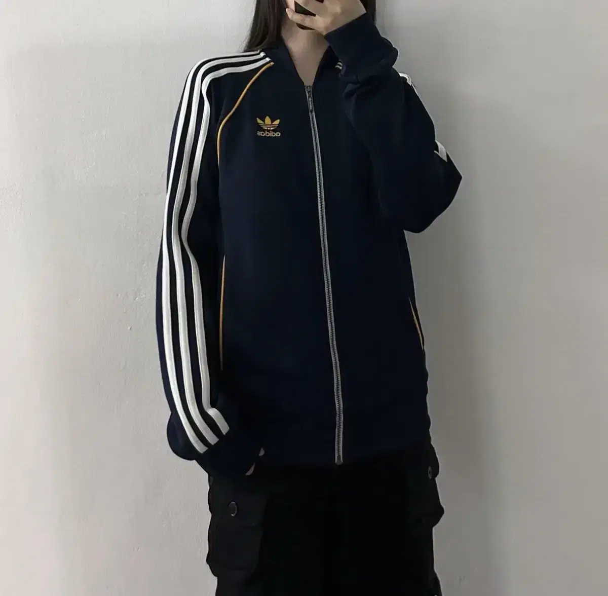 (M) Adidas Europa Yel Navy Men's Nano Jersey Track Top