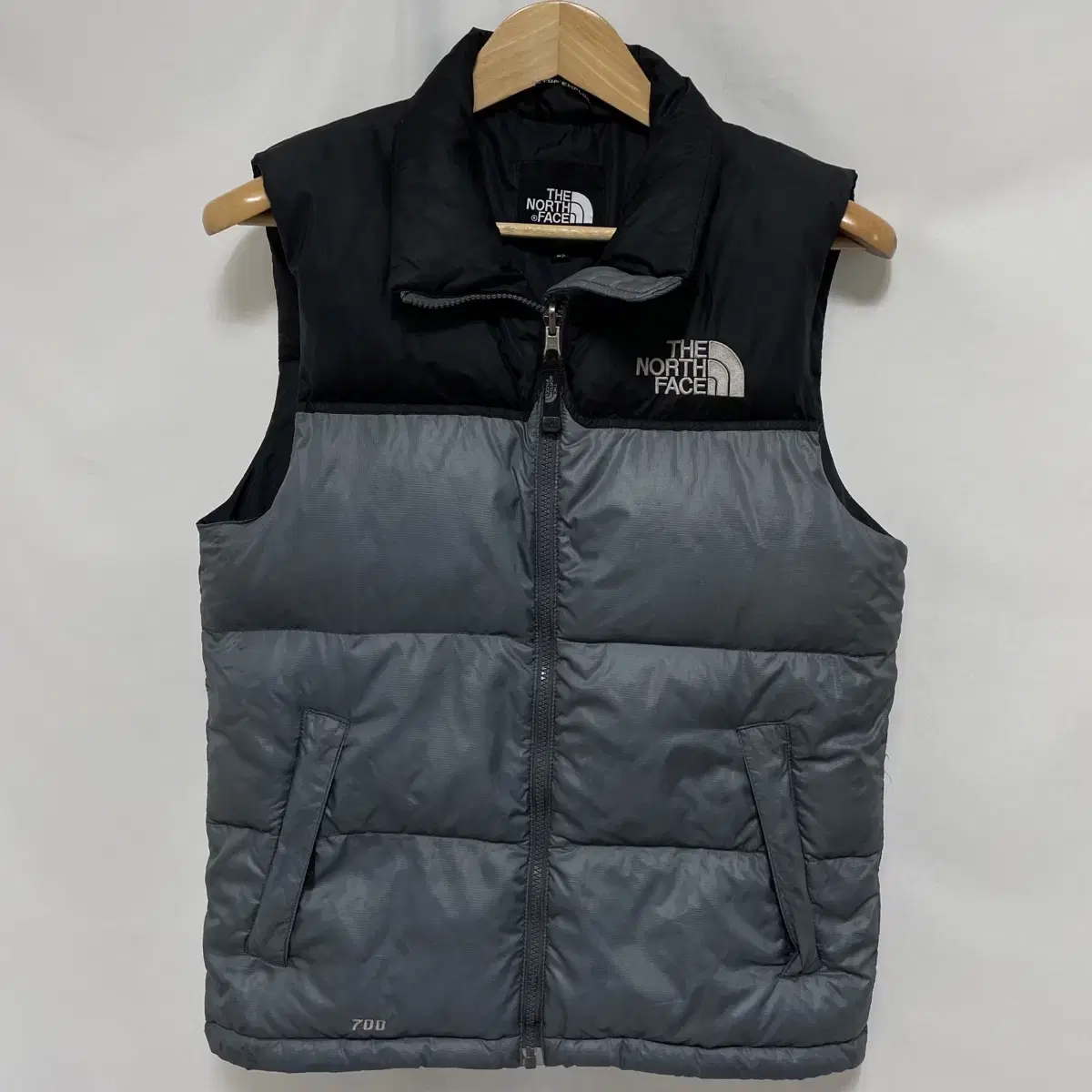 [Genuine/XS] The North Face 700 Nupsi Goose Down Gray Padded Vest