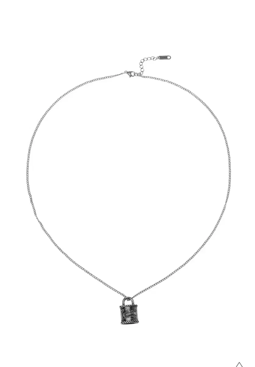쓰리타임즈 러브락 넥크리스 목걸이 앤티크 실버