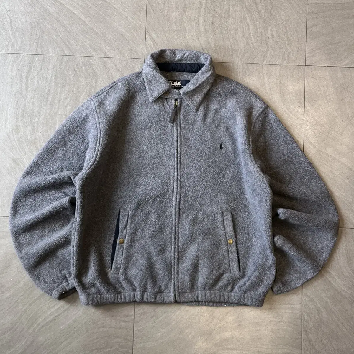 Polo Genuine Grey Fleece Hooded Swing Top Jacket