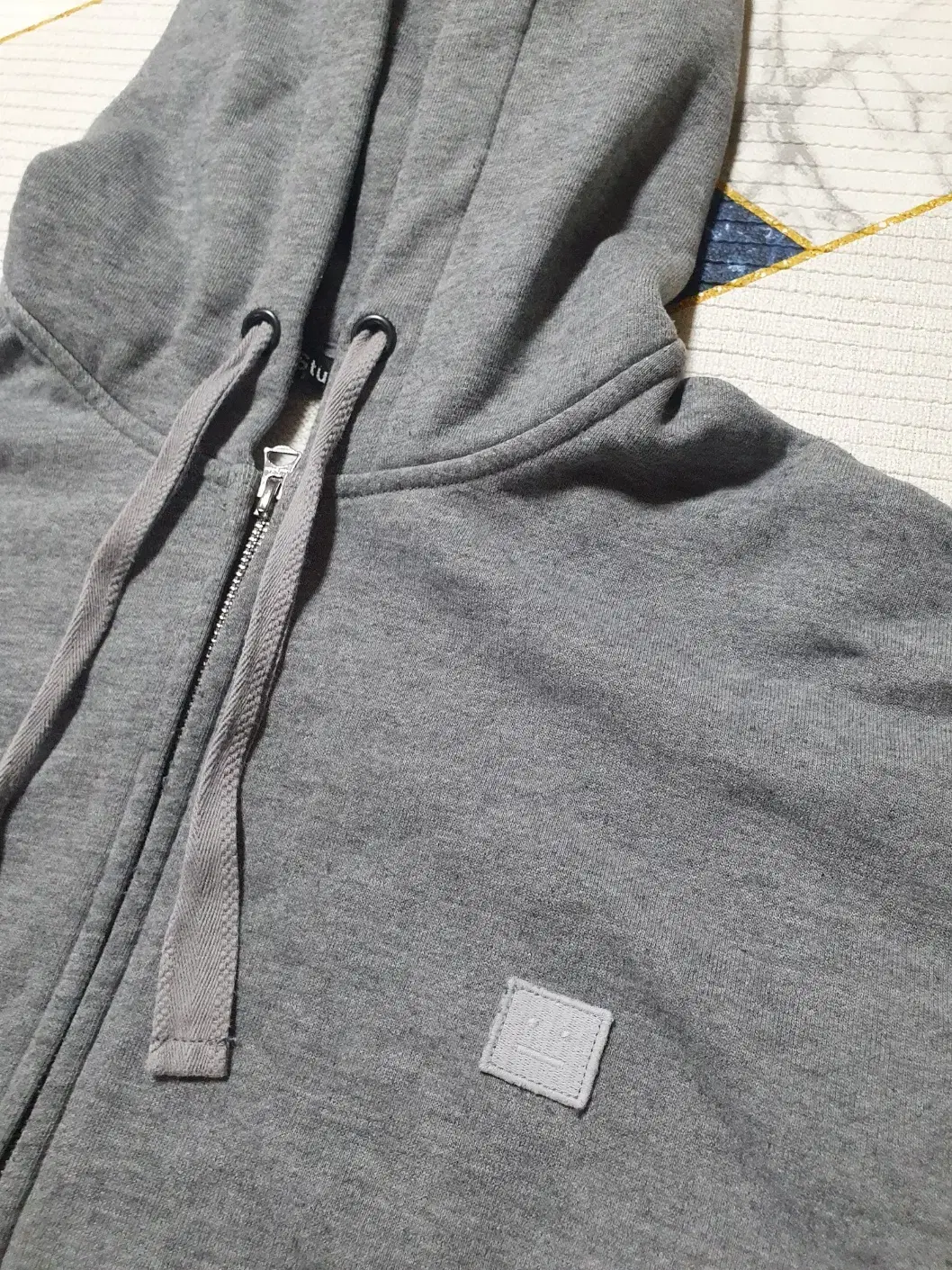 Akne Hooded zip-up grey size XL