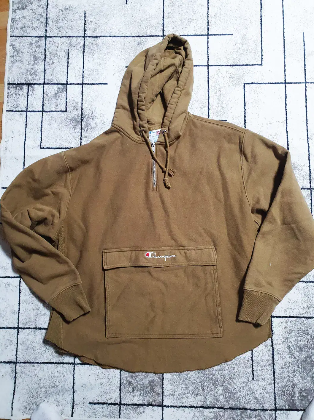 Champion Half-Zip Brown Hoodie Size 2XL