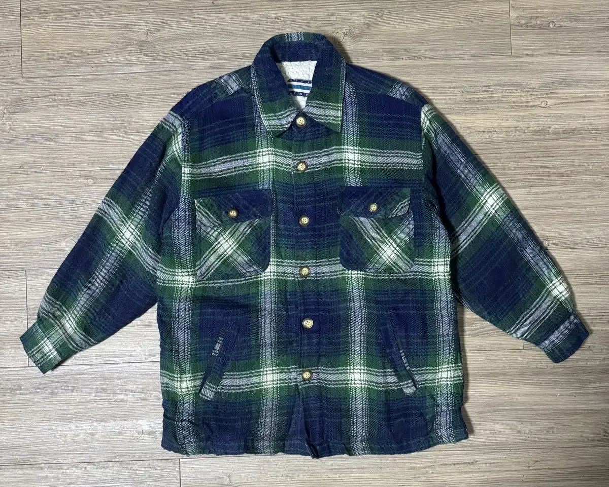 Hill crop lined boa fleece flannel check jacket