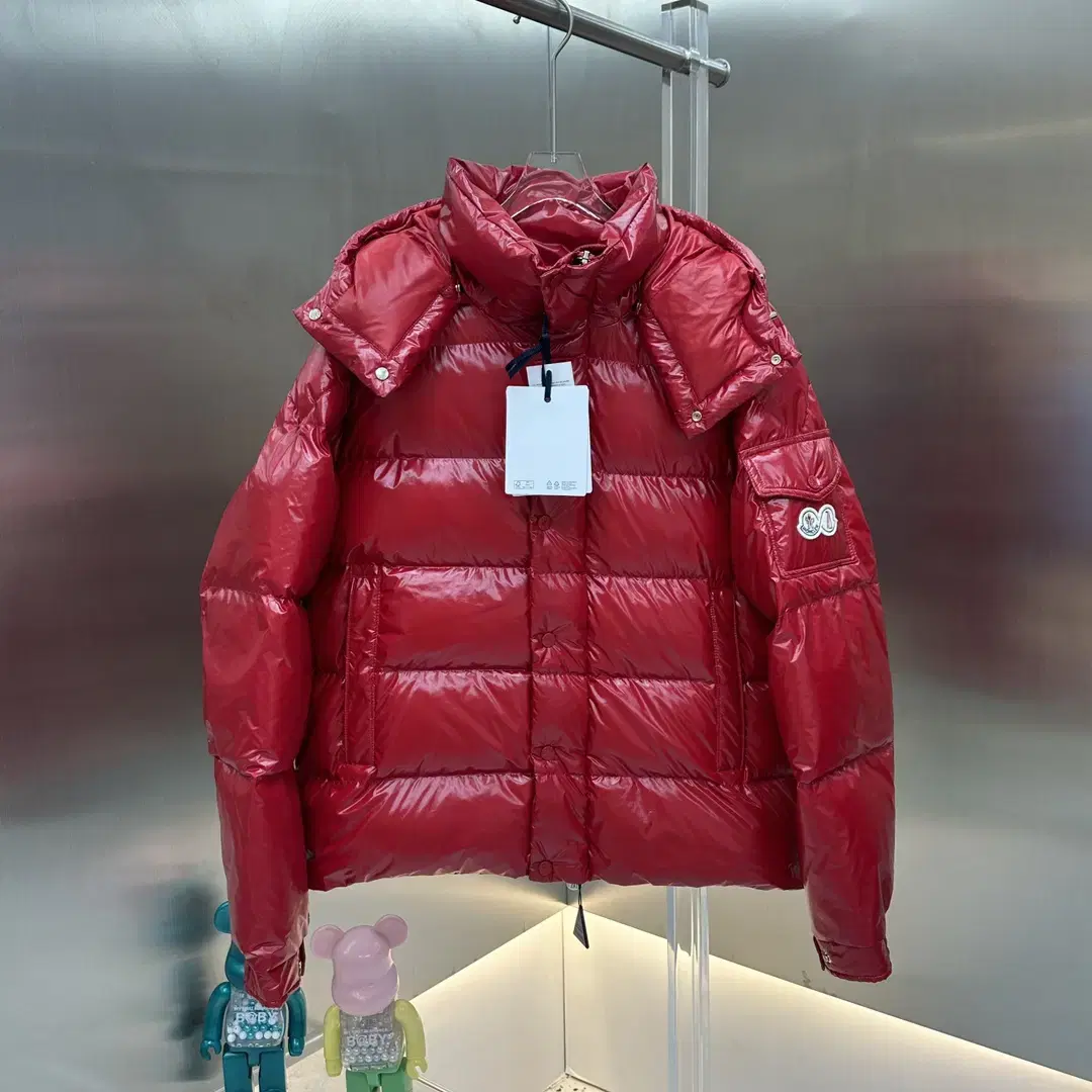 Moncler Men's Winter Red Hooded Jacket Coat Padded