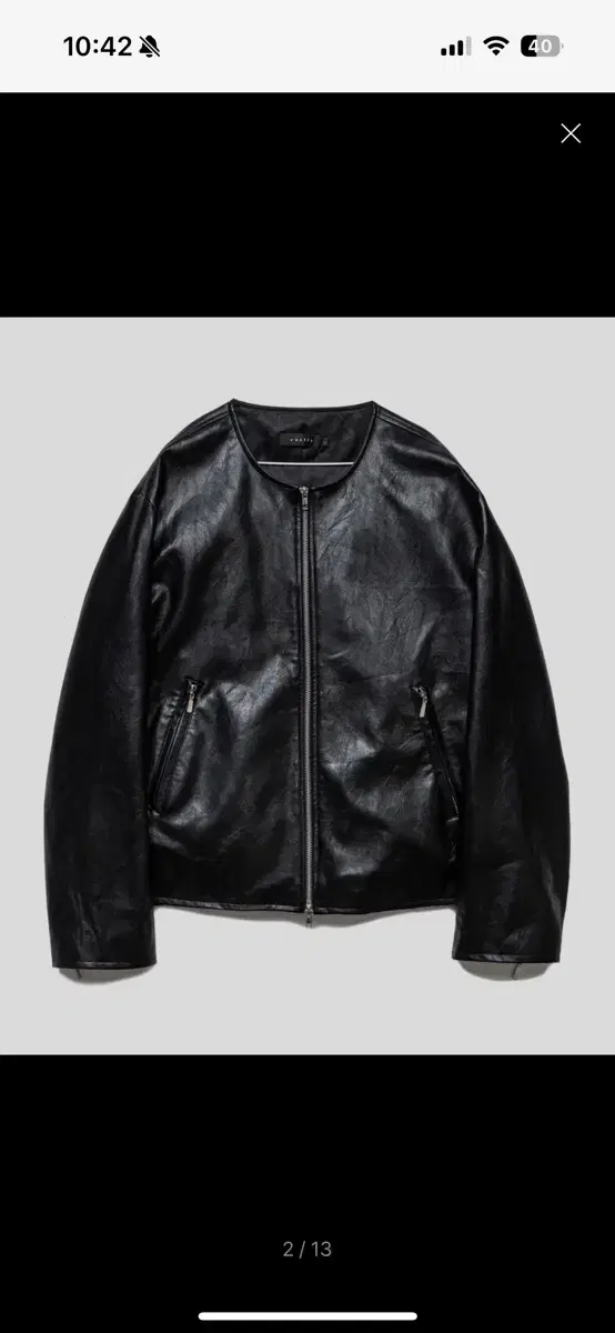 Bastik No-collar Western Leather Jacket Black M