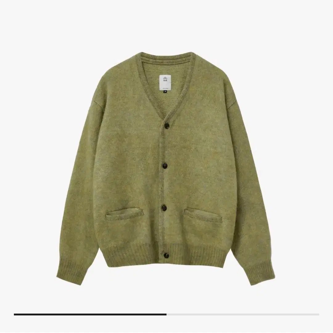 [2] Polythene Mohair Cardigan Green Yel - 24SS