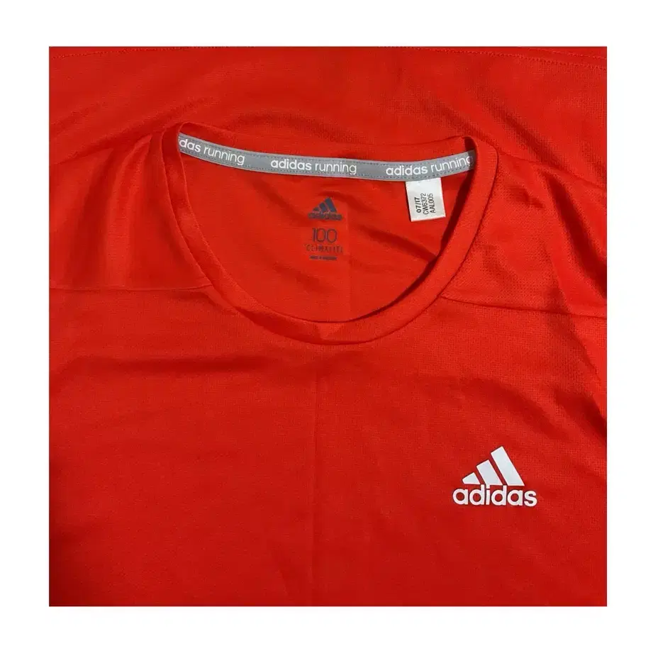 아디다스 ADIDAS 레드 삼선 반팔티 100