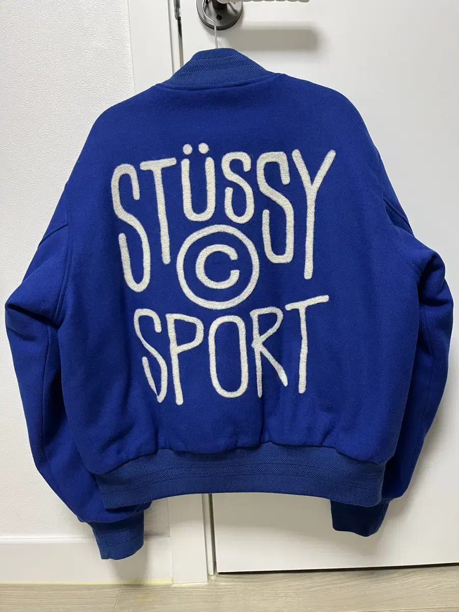 (S)Stussy Sports Melton Varsity Jacket Royal