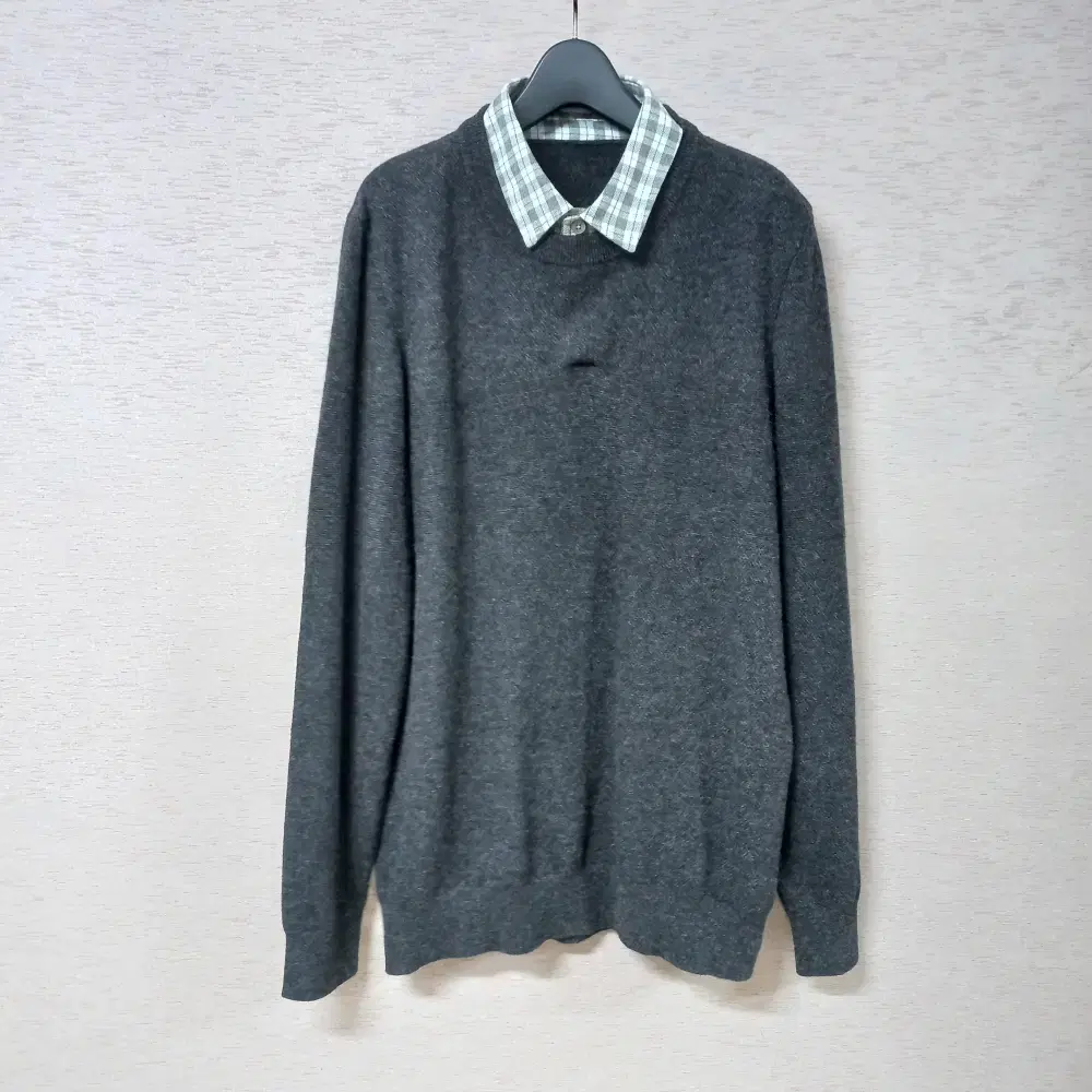 11-26/Olsen Charcoal Cashmere Blend Knit Tee Men100