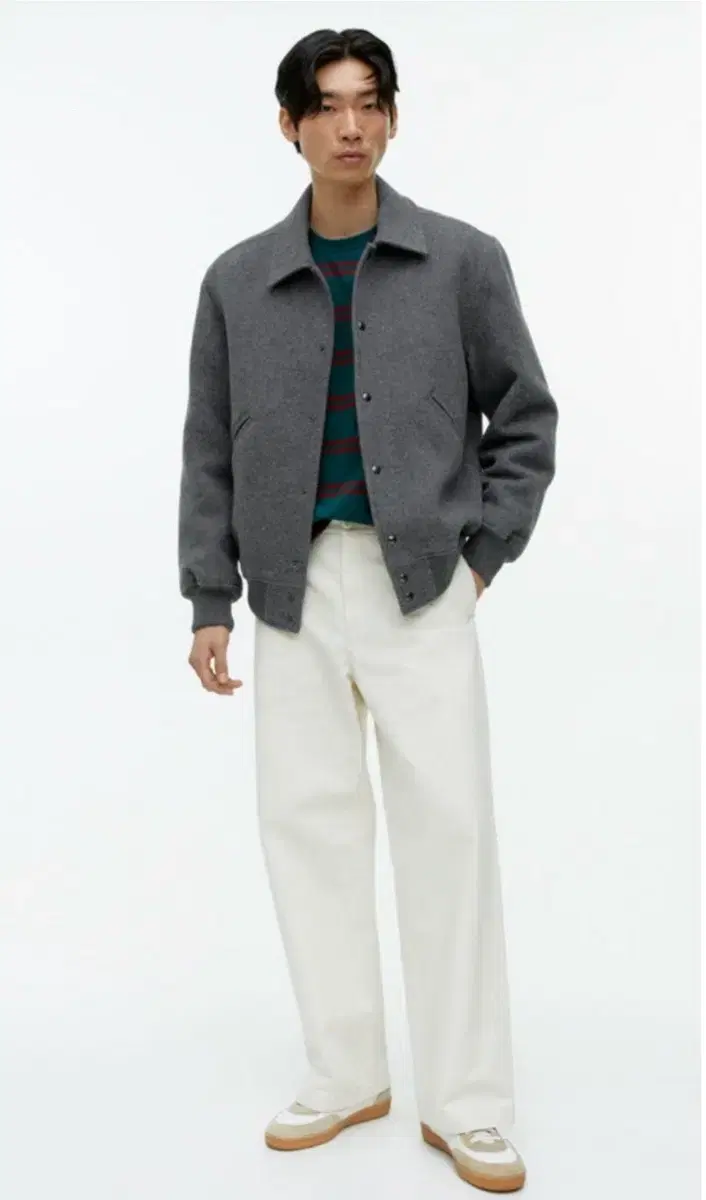 Arket / wool varsity jacket / grey s