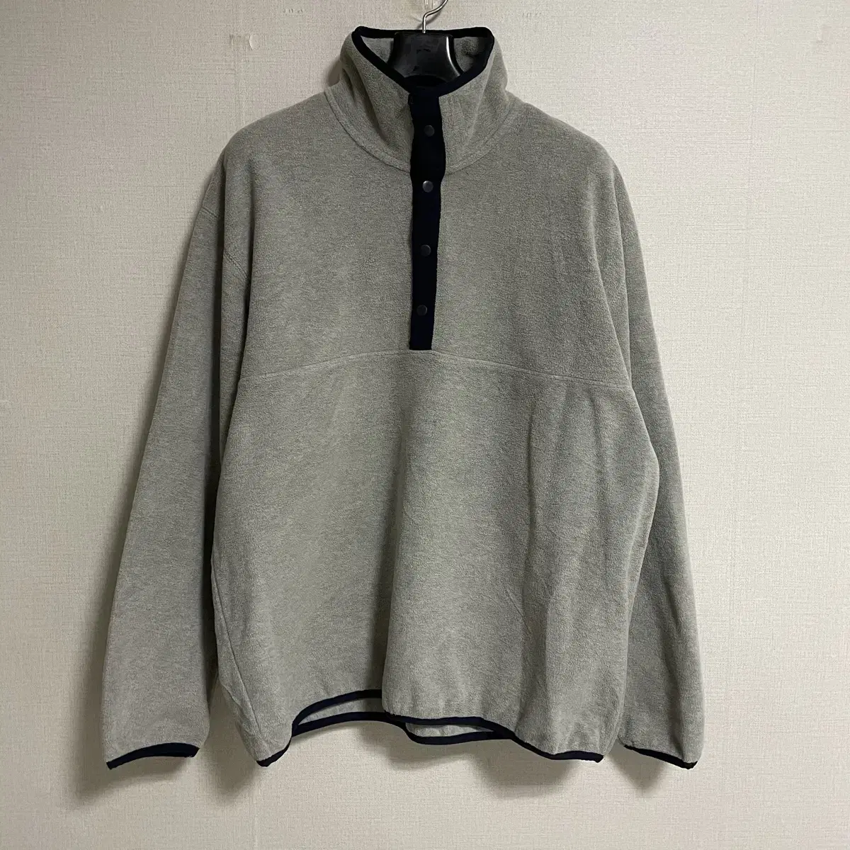 Jiu Half-open anorak button fleece / gray, M