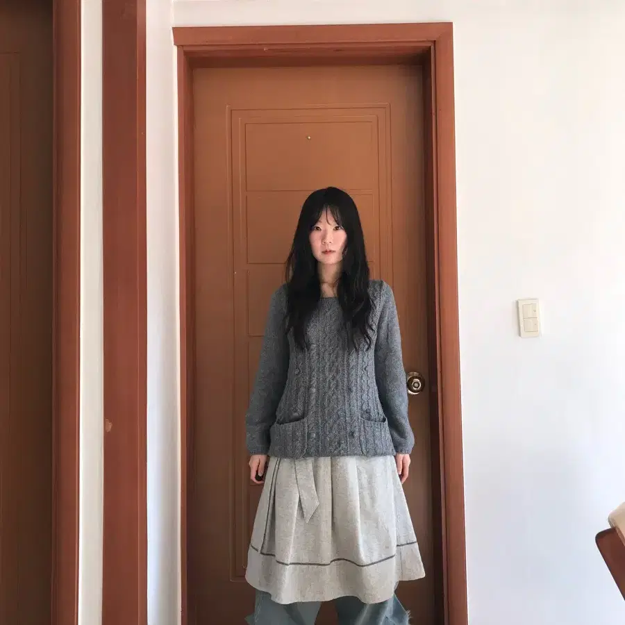 vintage gray belt skirt