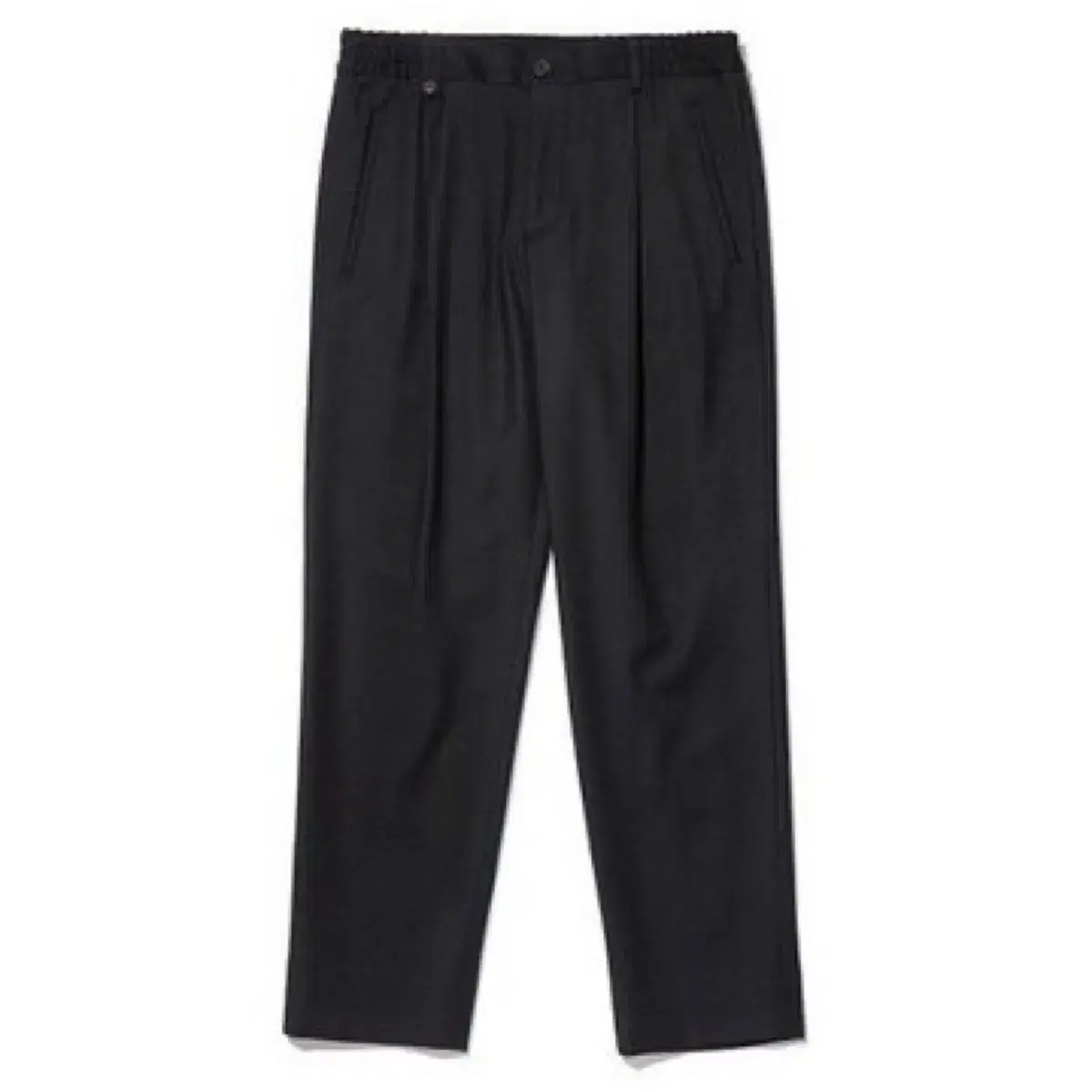 Custom mellow tuck wool band pants (black, size 78) for sale