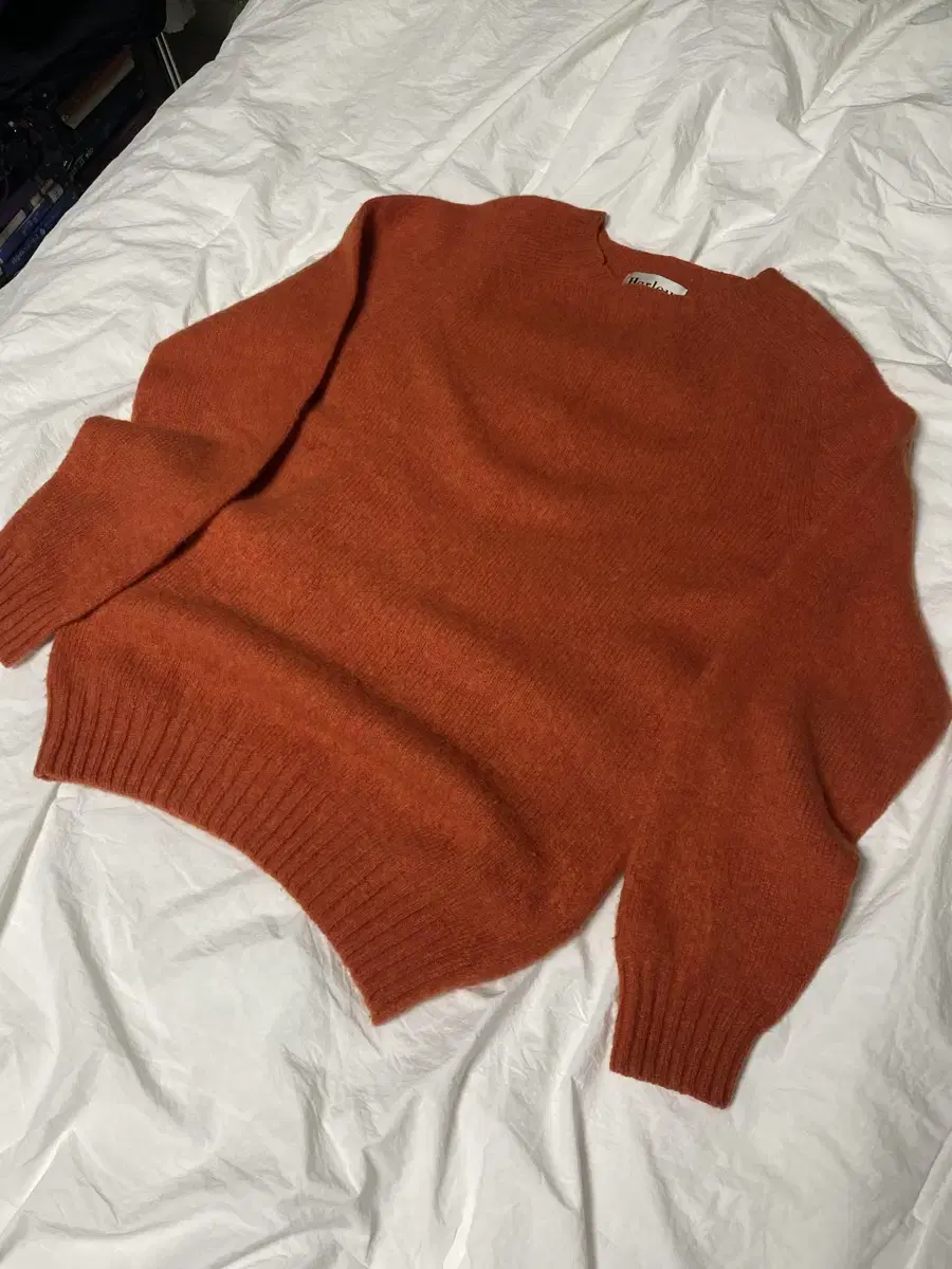 Halo of Scotland Shaggy Dog Knit M Orange