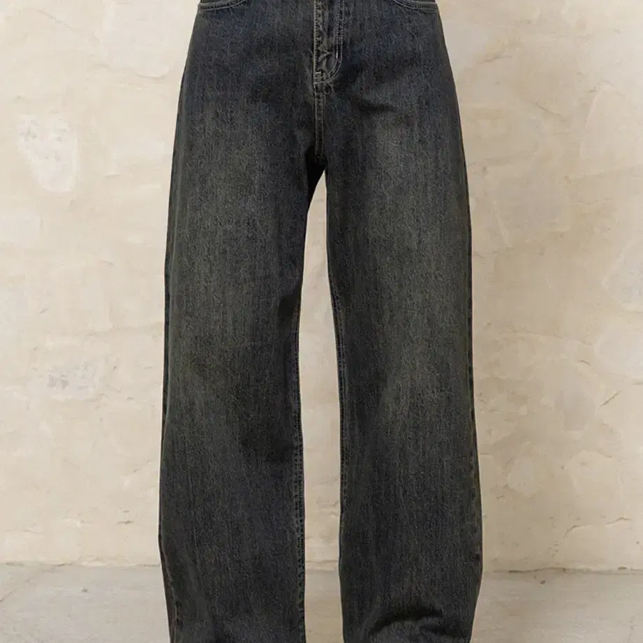 비긴202 세미와이드 DenimPants Vintage Deep blue