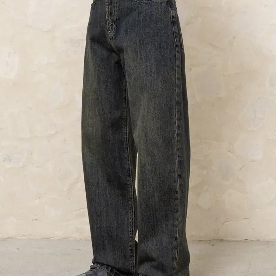 비긴202 세미와이드 DenimPants Vintage Deep blue