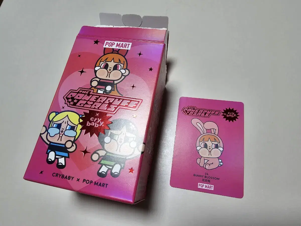 [Plastic Unsealed] Pop Mart Powerpuff Girls Crybaby Figures Bunny Rabbit Blossom