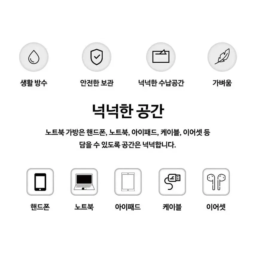 노트북 휴대 가방 15.6인치