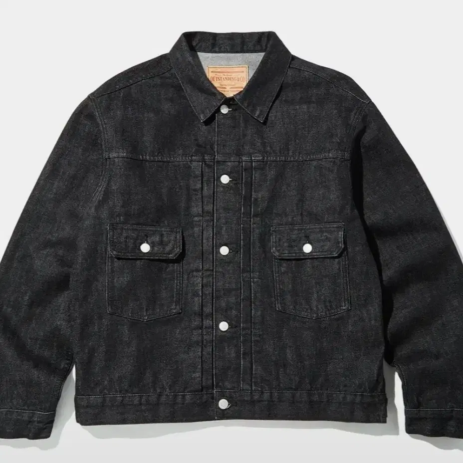 아웃스탠딩 selvedge 2nd denim jacket 흑청