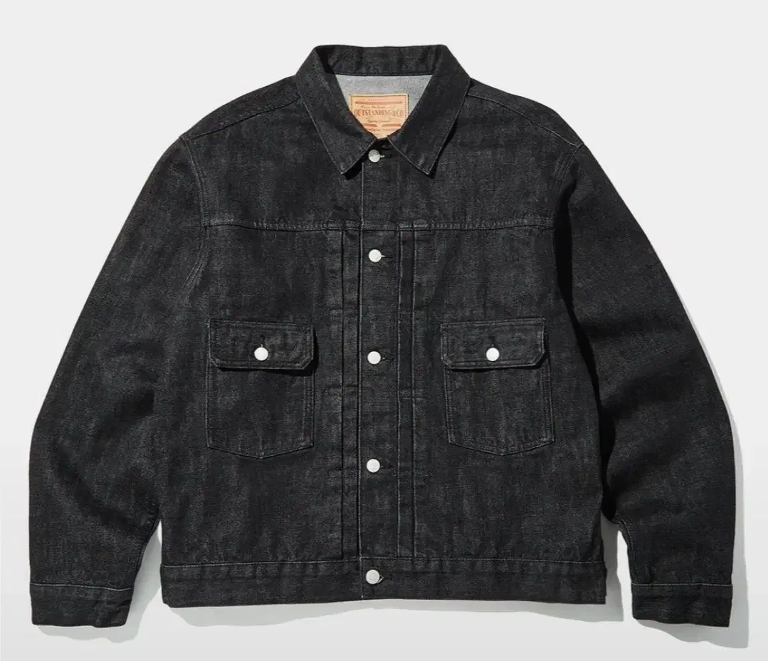 아웃스탠딩 selvedge 2nd denim jacket 흑청