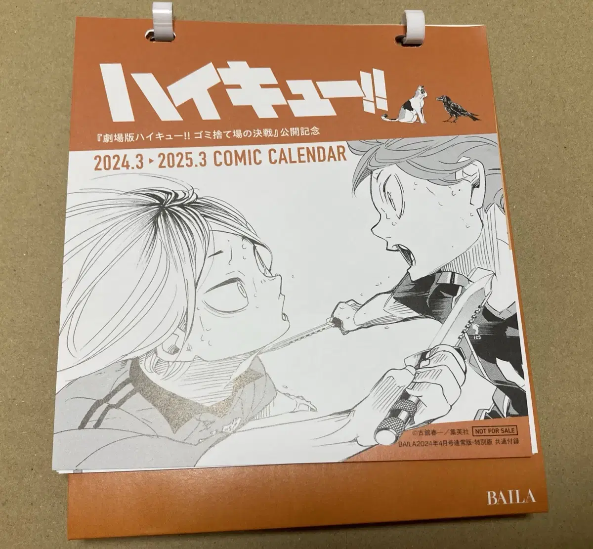 Haikyuu Baira Magazine Appendix Calendar Original Artwork