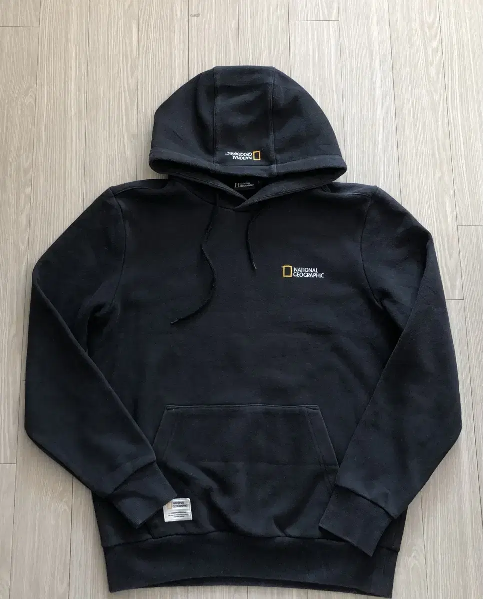 Size 100 National Geographic Brushed Hoodie Genuine Black