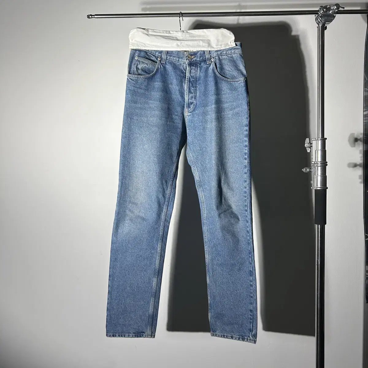 [50] Loewe Anagram Straight Denim Pants