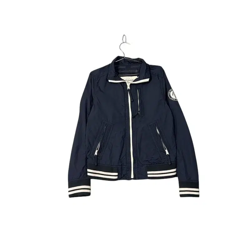 [Abercrombie & Fitch Navy Embroidered Dangara Nylon Zip-up Jacket S