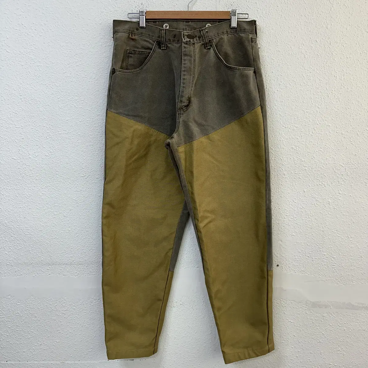 [34] Wrangler Patchwork Carpenter Work Pants 90s USA 0812