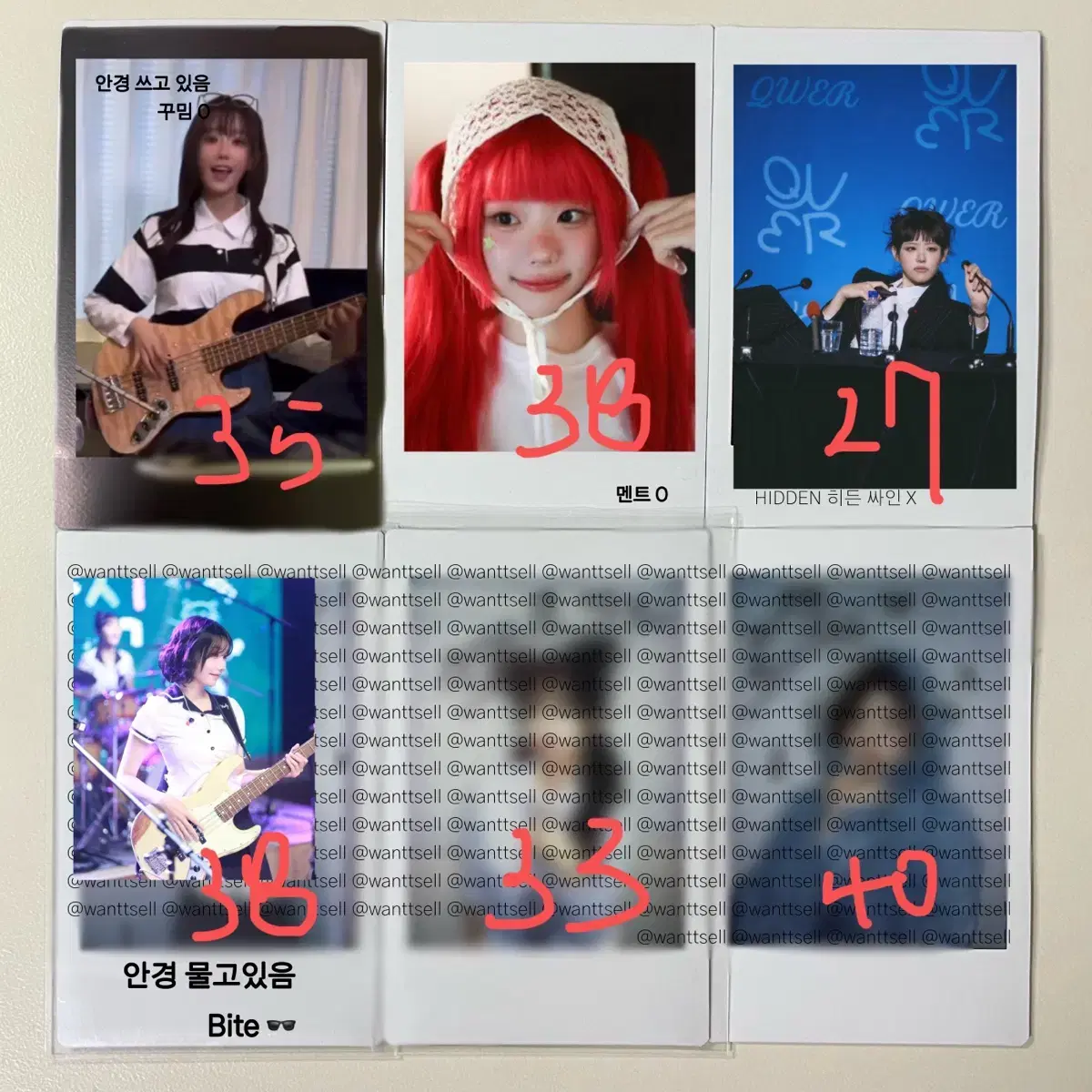 QWER Autographed Pola polaroid sign polaroid Merch wts hina Magenta Chaudan Poca