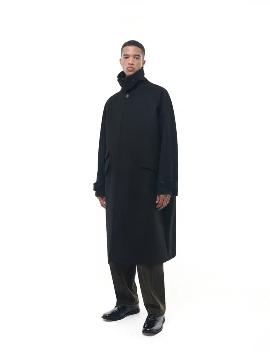 [XL] Bislow Oversized Cashmere Balmacan Coat Black