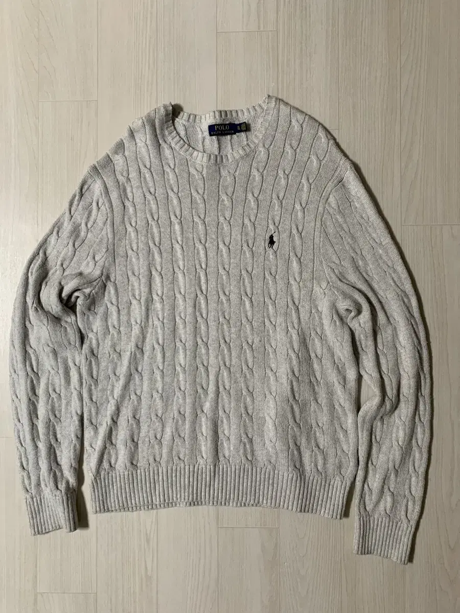 Polo Pretzel Knit XL Melange Gray