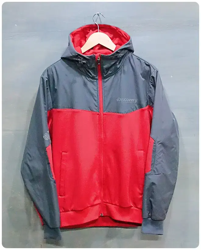 [100] Discovery Colorblocked Brushed Hooded Zip-Up Training Jacket