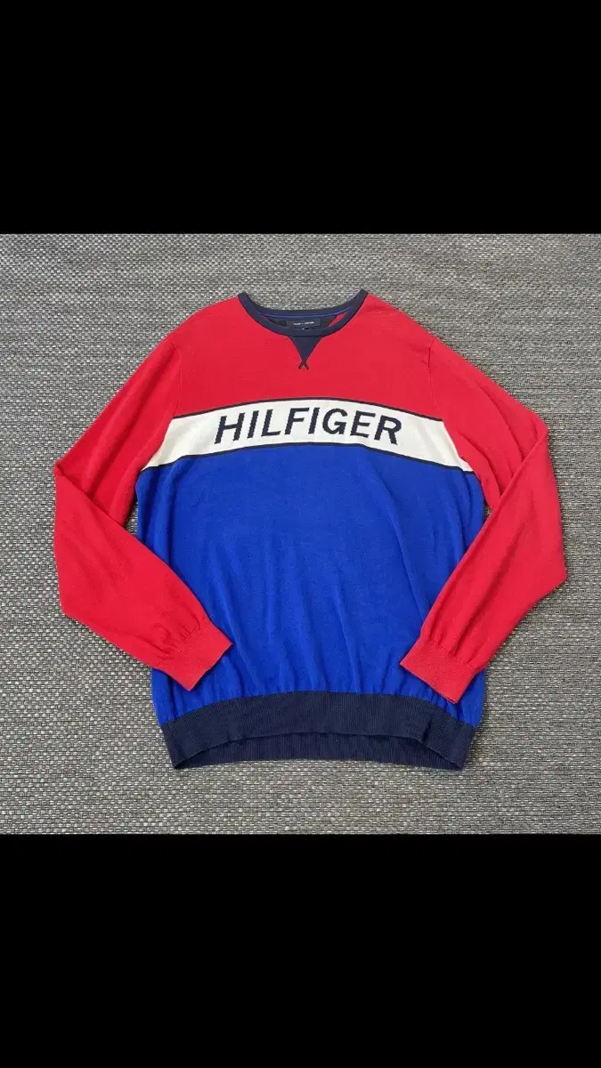 Tommy Hilfiger Red and bloo logo long knit