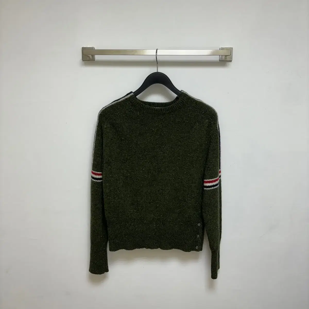 (2) Thom Browne Armband Intarsia Knit Khaki