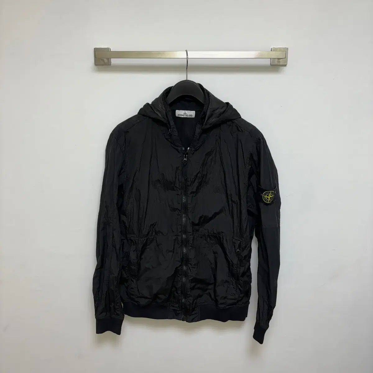 (XL)Stone Island Nylon Windbreaker Jacket Black