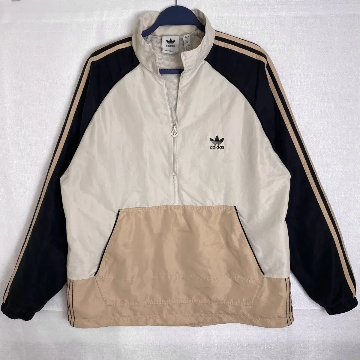 [XL] Adidas Superstar Woven Anorak Vahn Zip-up Warm-up Beige