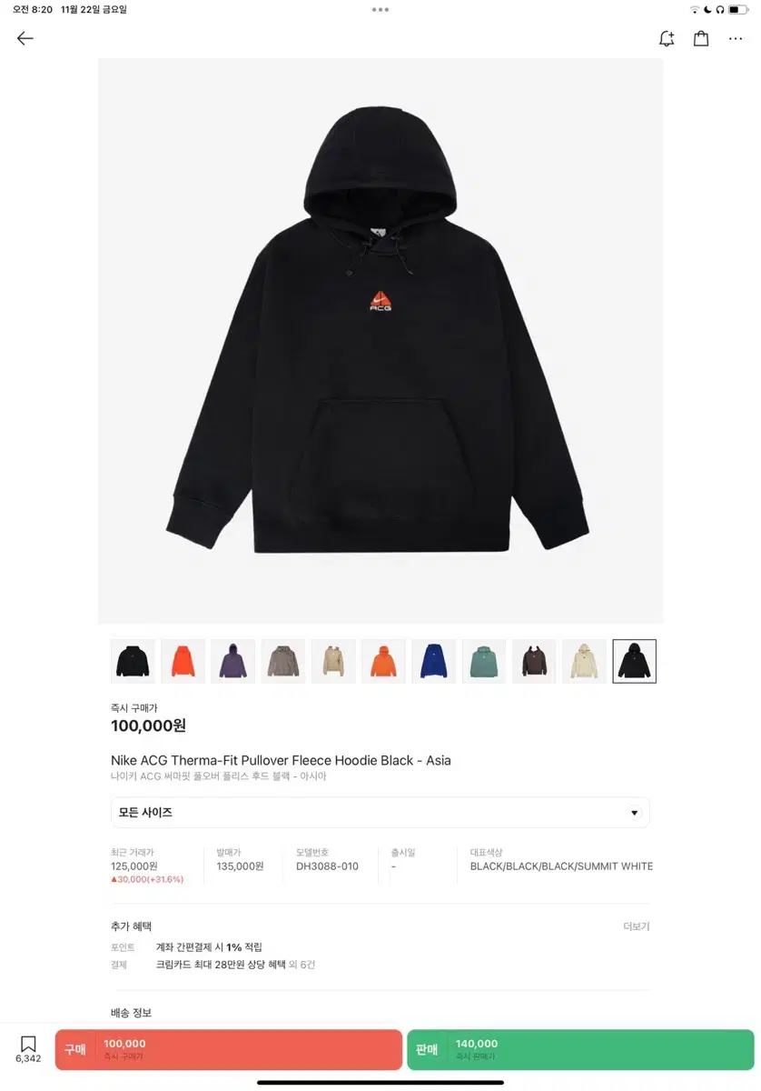 Nike ACG Thermafit Hoodie S