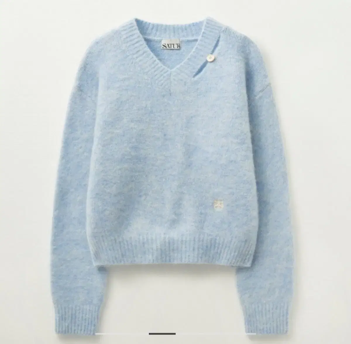 Setter Essen Two-Tone Mohair Pullover Knit Sky Blue