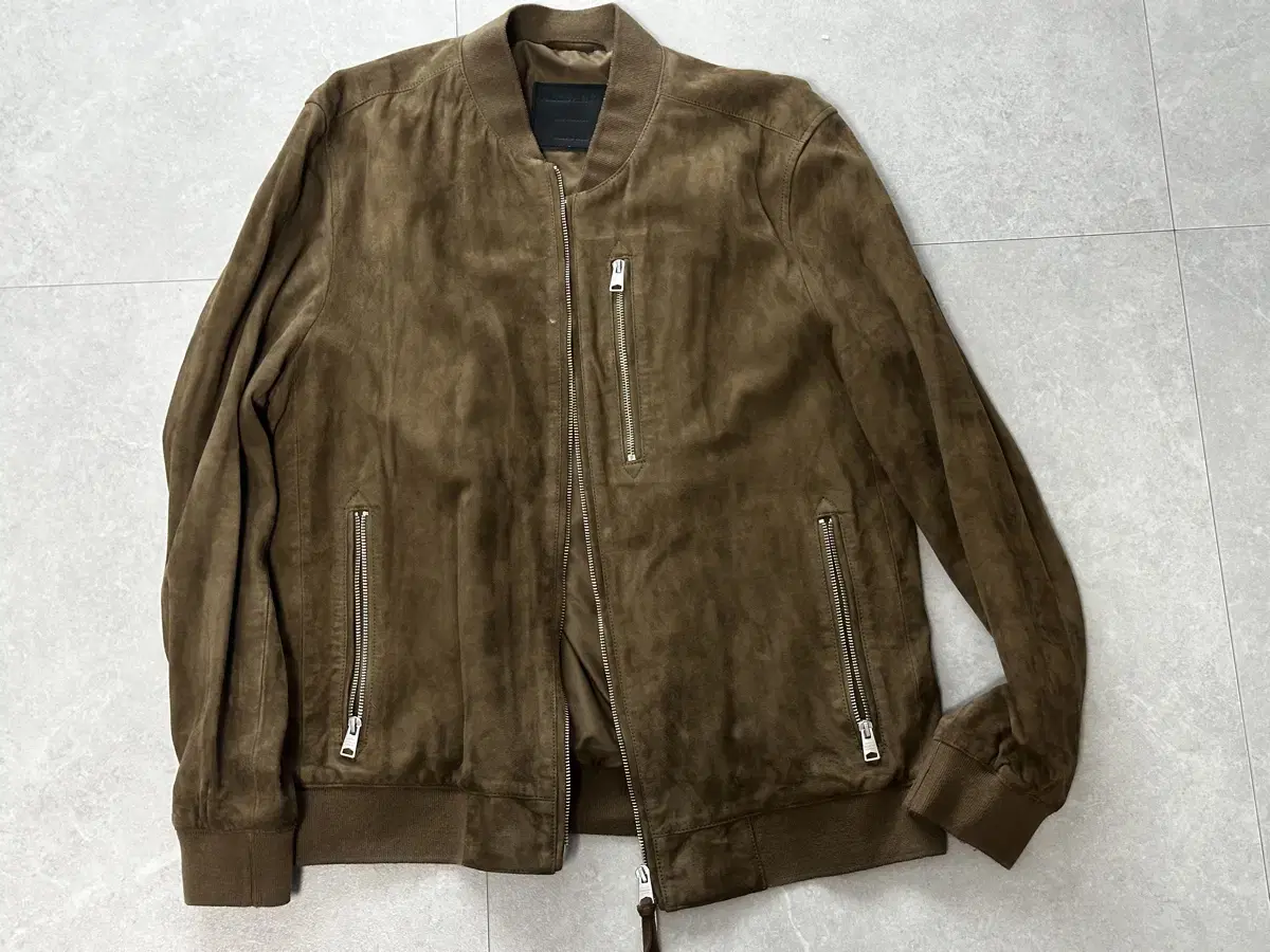 All Saints Real Goatskin and Suede Kemble Bomber XXL One Size Fits All