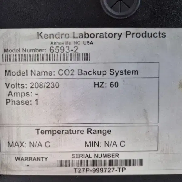 Kendro 6593-2 Co2 Backup System