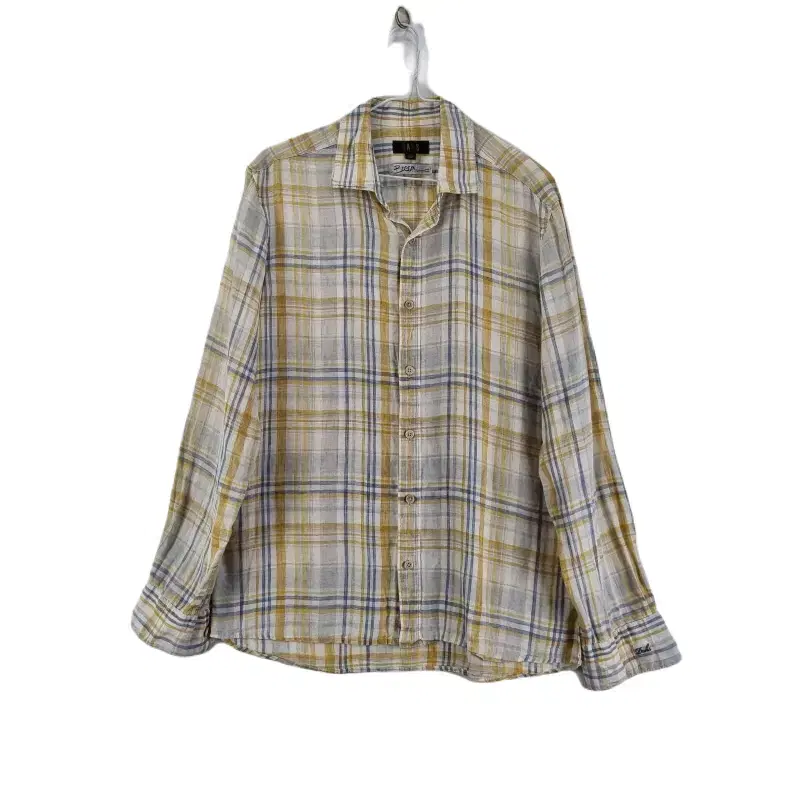 E9659 DAKS Men's 100 Check Linen BOSSA Shirt/Dirk