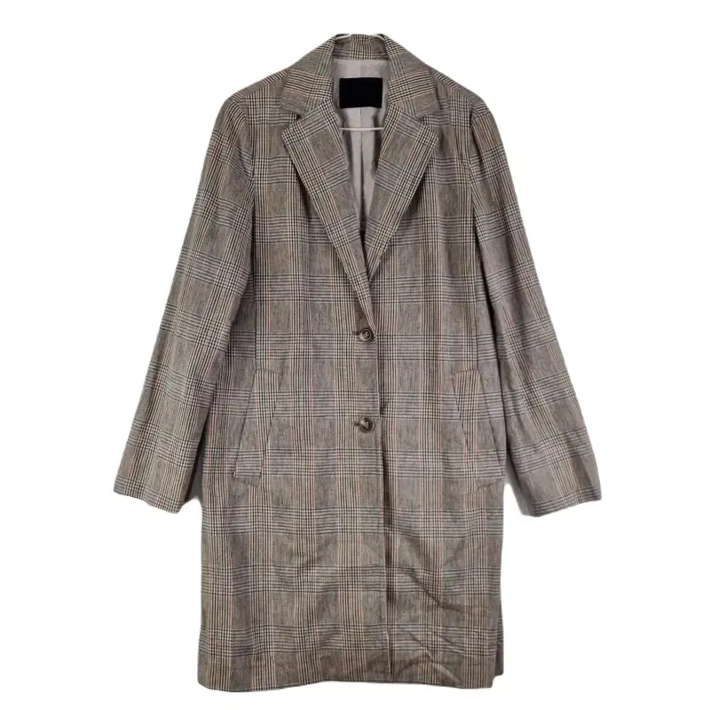 E9668 BNX W90160 Linen Blend Check Long Jacket/Dirk