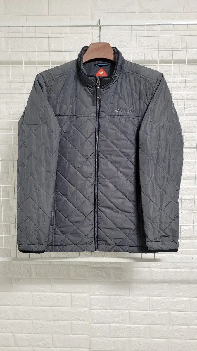 [M]Columbia Dark Grey Omni-Heat Qualtech Lightweight windproof puffer jacket M